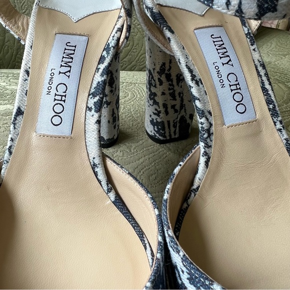 NWT Jimmy Choo Peachy 105 Bleached Denim Size 38.5 - Picture 7 of 15